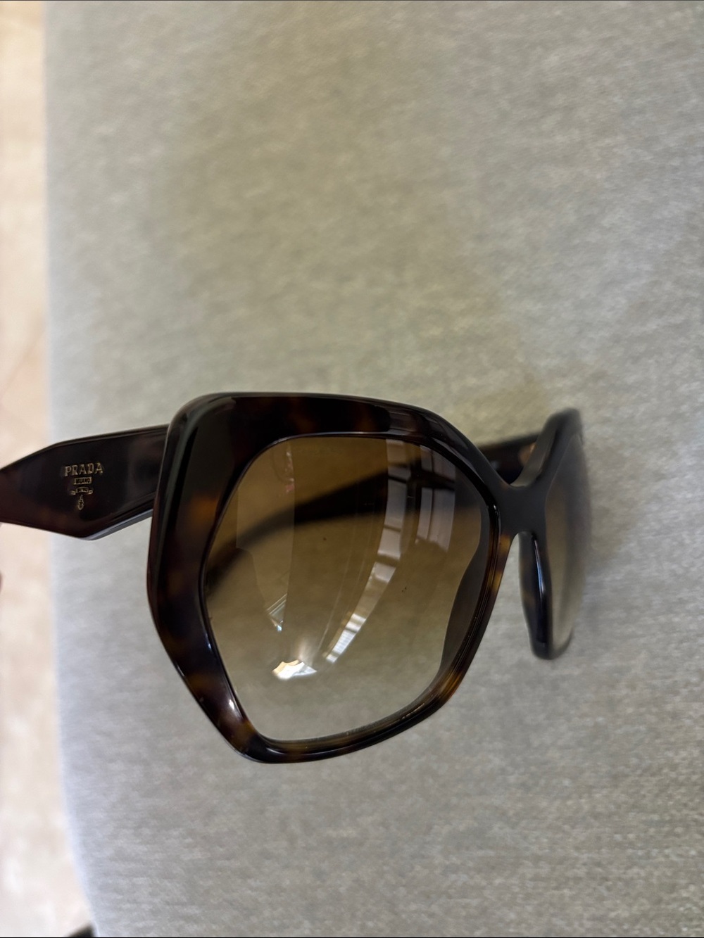 Prada Havana Tortoiseshell Frame Sunglasses with Brown Gradient Lenses